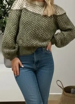 Pull en laine style nordique bicolore femme – chaud & cosy Taille S, marque: NordWear Studio, état: Très bon état, taille: S / 36 / 8, 39,90 €, 42,60 € Protection acheteurs (Pro) incluse