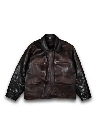 Vintage 80's Brando Leather Motor Jacket - XL - Good Condition, merk: Vintage Dressing, staat: Goed, maat: XL, € 59,00, € 62,65 inclusief Kopersbescherming Pro