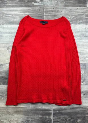 Pull d'hiver torsadé Tommy Hilfiger Rouge taille XL, marca: Tommy Hilfiger, estado: Muito bom, tamanho: XL / 42 / 14, €13.00, €14.35 inclui Proteção do Comprador Pro