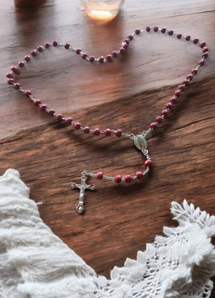 rosaire chapelet pendentif collier chaine long croix bois rouge vierge guadalupe dévotion, brand: Chapelet, condition: Very good, €7.97, €9.07 includes Buyer Protection
