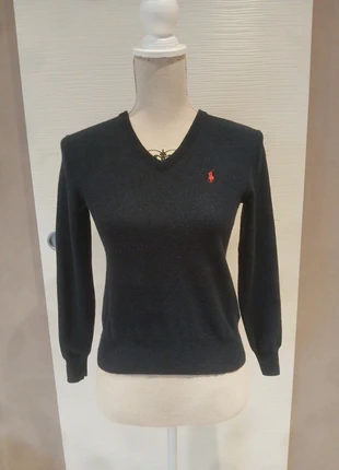Pull Ralph Lauren laine merinos col V marine t. S, merk: Ralph Lauren, staat: Heel goed, maat: S / 36 / 8, € 37,90, € 40,50 inclusief Kopersbescherming Pro