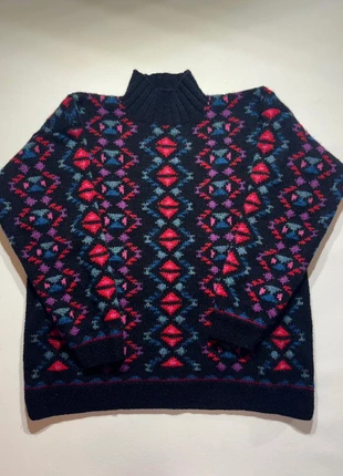 Pull en laine L.L. Bean à motifs géométriques vintage - taille XL femme - très bon état, merk: L.L. Bean, staat: Heel goed, maat: XL / 42 / 14, € 55,00, € 58,45 inclusief Kopersbescherming