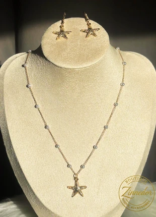 Parure dorée étoile de mer avec perles et strass (CO061), marca: Articles, estado: Nuevo sin etiquetas, 9,49 €, 10,66 € Protección al comprador Pro incluida