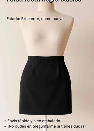 Falda lisa fina negra, marca: Local, estado: Muito bom, tamanho: S / 36 / 8, €10.00, €11.20 inclui Proteção do Comprador