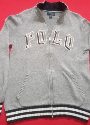 Polo Ralph Lauren – Chaqueta/Cardigan cremallera gris original, marque: Ralph Lauren, état: Très bon état, taille: XL, 25,00 €, 26,95 € Protection acheteurs incluse