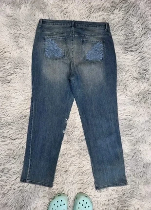 Jeans large coupe baggy broderies y2k fleurs vintage, marke: Vintage Dressing, zustand: Sehr gut, größe: XXL / 44 / 16, 16,00 €, 17,50 € beinhaltet Vinted-Käuferschutz Pro