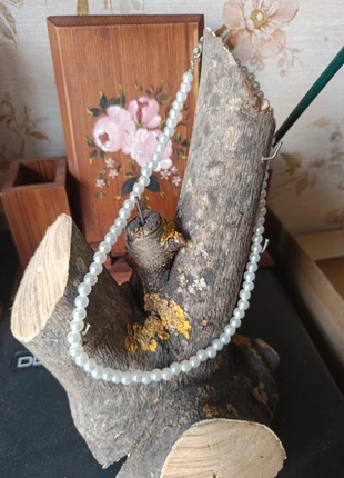 Collier élégant perles – perles imitation – bijou mariage, cérémonie, tendance, neuf 6mm, merk: collier perles fantaisie 6mm, staat: Nieuw met prijskaartje, € 2,00, € 2,80 inclusief Kopersbescherming