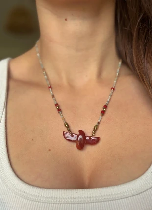 Collier Aigle en cornaline fait main, marke: Hippie, zustand: Neu, mit Etikett, 17,00 €, 18,55 € inklusive Vinted-Käuferschutz