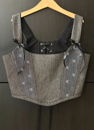 Corsetto sartoriale in denim tg.S, marque: Re-Worked, état: Neuf sans étiquette, taille: S / 36 / 8, 40,00 €, 42,70 € Protection acheteurs incluse