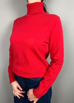 pull col roulé Tommy Hilfiger rouge uni – L femme – coton nylon THR 11, brand: Tommy Hilfiger, condition: Good, size: L / 40 / 12, €11.00, €12.25 includes Buyer Protection Pro
