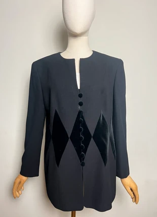 Veste Tailleur Louis Féraud Vintage 80s/90s T. 46 - Laine Vierge & Velours, merk: Louis Féraud, staat: Goed, maat: XXL / 44 / 16, € 32,00, € 34,30 inclusief Kopersbescherming Pro