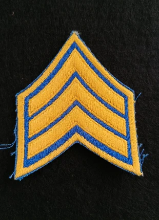 Vintage US Army Sergeant E-5 Chevron Patch - Yellow on Blue Uniform Style, état: Très bon état, 5,00 €, 5,95 € Protection acheteurs incluse