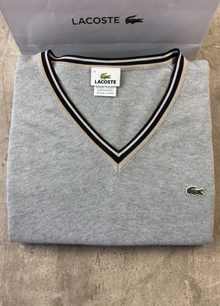 Pull col V lacoste unies gris logo brodé taille XXXL homme / KZ173, merk: Lacoste, staat: Heel goed, maat: XXXL, € 34,90, € 37,35 inclusief Kopersbescherming