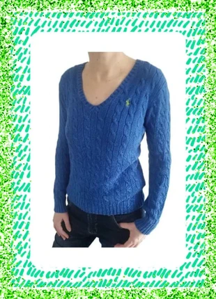 Pull torsadé Ralph Lauren col V bleu taille M, brand: Ralph Lauren, condition: Good, size: M / 38 / 10, €33.00, €35.35 includes Buyer Protection