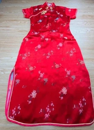 Robe chinoise rouge Double Peach taille 36 – Authentique soie – Cintrée et élégante, marca: Double peach, estado: Muito bom, tamanho: S / 36 / 8, €8.50, €9.63 inclui Proteção do Comprador