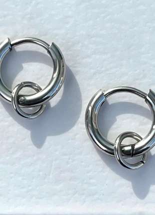 Aretes plata con disco punk de acero inoxidable., brand: Punk, condizioni: Nuovo senza cartellino, €6.50, €7.53 include la Protezione acquisti