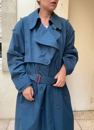 Trench-coat long vintage bleu ceinture chic intemporel, imperméable et élégant, marque: Vintage Dressing, état: Très bon état, taille: L / 40 / 12, 65,00 €, 68,95 € Protection acheteurs incluse