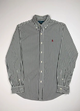Chemise - Ralph Lauren - Rayures noir/blanc logo brodé rouge vintage - S #366, marque: Ralph Lauren, état: Très bon état, taille: S, 39,00 €, 41,65 € Protection acheteurs incluse