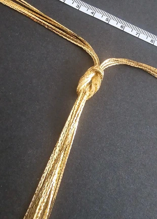 Long Gold Knot and Tassles Necklace, brand: unknown, condition: Very good, £2.50, £3.33 includes Buyer Protection
