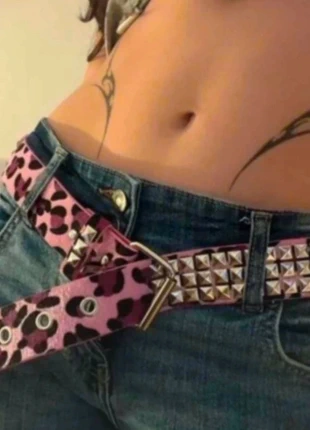 Ceinture Y2K vintage 2000s Léopard rose Chrome & clous Rare cute 90s, marque: CHROME, état: Très bon état, taille: 100 cm, 14,90 €, 16,35 € Protection acheteurs incluse