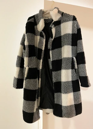 Manteau de carreau noir et blanc, marque: Shein, état: Très bon état, taille: S / 36 / 8, 5,00 €, 5,95 € Protection acheteurs incluse