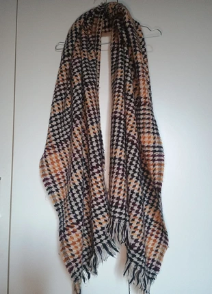 Maxi sciarpa/mantella pied de poule con frange, merk: Vintage Dressing, staat: Heel goed, € 6,00, € 7,00 inclusief Kopersbescherming