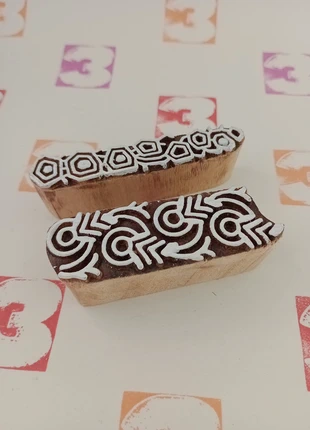 Bundle of 2 Indian Hand-Carved Wooden Printing Block Stamp – Fabric, Paper & Craft Printing, brand: Indian Wooden Block, condition: New without tags, £6.50, £7.53 includes Buyer Protection Pro
