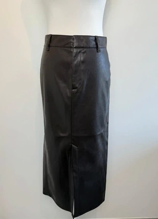 Jupe midi femme – Rag & Bone – cuir synthétique brun – taille W24 soit 34 – état parfait, marca: Rag & Bone, estado: Muito bom, tamanho: XS / 34 / 6, €90.00, €95.20 inclui Proteção do Comprador