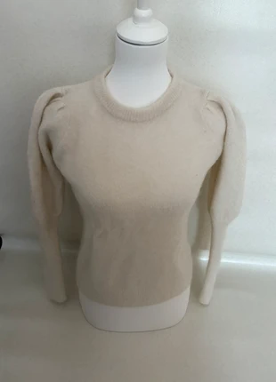 Pull beige crème manches ballon Emi-Jo Paris - Style vintage élégant, brand: Emi-Jo, condizioni: Ottime, taglia: S / IT 40 / EU 36, €15.00, €16.45 include la Protezione acquisti Pro