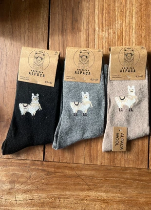 43-47, 3 paar dunne alpaca wollen sokken beige zwart en grijs, merk: Alpaca, staat: Nieuw zonder prijskaartje, maat: Universeel, € 7,50, € 8,58 inclusief Kopersbescherming Pro