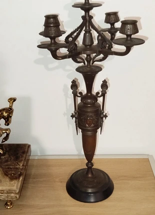 Ancien candélabre 5 branches en bronze massif – époque Napoléon III, marque: Vintage Chic, état: Très bon état, 95,00 €, 100,45 € Protection acheteurs incluse