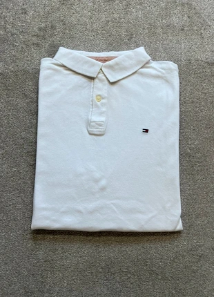 Tommy Hilfiger Vintage Polo Shirt Cotton Oversized Fit Embroidered Logo White, marque: Tommy Hilfiger, état: Très bon état, taille: L / 40 / 12, 9,90 €, 11,10 € Protection acheteurs incluse