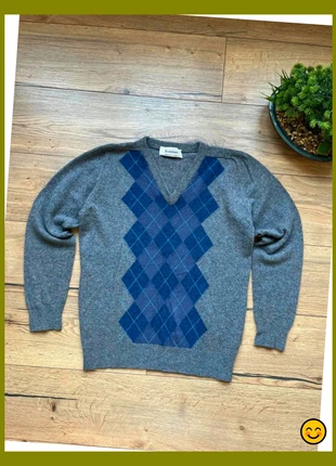 Pull col V de papi à motif vintage hiver taille S, condition: Very good, size: S, €18.00, €19.60 includes Buyer Protection