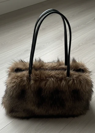 Sac à main marron façon fourrure(doudou) avec double poignée style hiver chic, brand: Vintage, condition: Very good, €35.00, €37.45 includes Buyer Protection