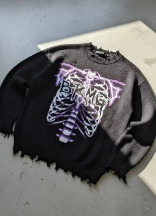 Pull noir effet usé, coupe droite, style grunge streetwear, marca: Void District, estado: Muito bom, tamanho: M, €50.90, €54.15 inclui Proteção do Comprador