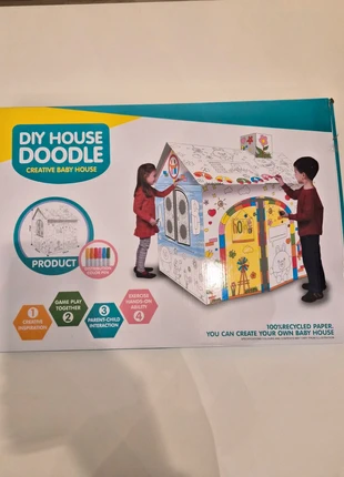 Maison en carton à colorier - Jeu artistique et créatif- A monter soi-même - 6 feutres inclus, marque: stonny, état: Neuf sans étiquette, taille: Taille unique, 15,00 €, 16,45 € Protection acheteurs incluse