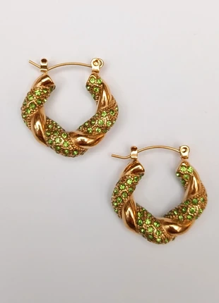 Green Sparkle Twist Hoops, brand: Next, condition: New without tags, £8.00, £9.10 includes Buyer Protection