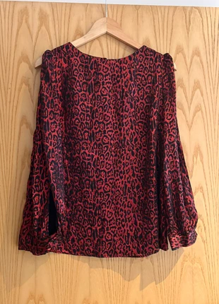 Envy Red & Black Metallic Leopard Print Blouse – Size 12, brand: Envy, condition: Very good, size: L / 12, £8.00, £9.10 includes Buyer Protection