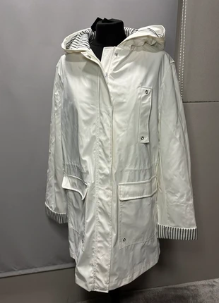 New Look White Striped Lined Hooded Anorak Rain Jacket UK 16, brand: New Look, condition: Very good, size: L / UK 16-18, £7.00, £8.05 includes Buyer Protection Pro