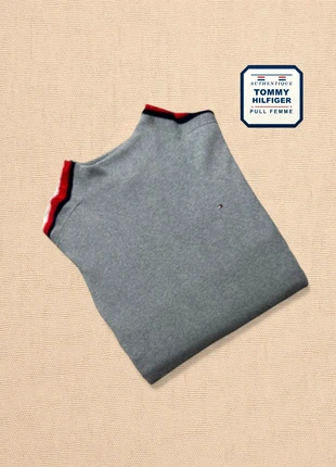 Pull Tommy Hilfiger® Authentique femme col rond gris taille L bon état THF-1027, marca: Tommy Hilfiger, estado: Bom, tamanho: L / 40 / 12, €8.00, €9.10 inclui Proteção do Comprador Pro