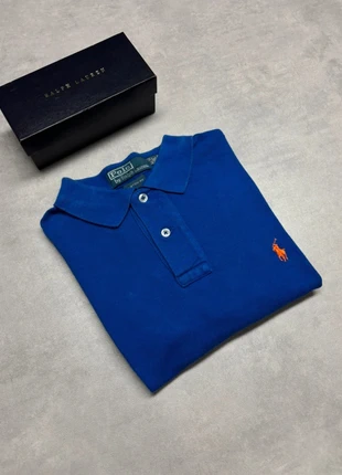 🐎 Polo Ralph Lauren bleu avec logo brodé orange - Vintage Année 2000 - M Homme, merk: Ralph Lauren, staat: Heel goed, maat: M, € 24,90, € 26,85 inclusief Kopersbescherming Pro