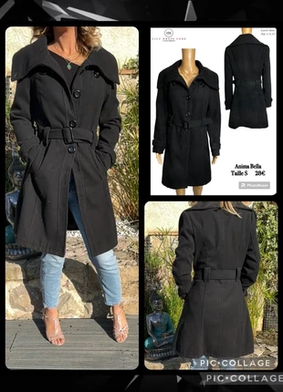 🖤 manteau noir ceinturé Anima Bella – taille S SOLDÉ -60% 🖤, brand: Anima bella, condizioni: Ottime, taglia: S / IT 40 / EU 36, €11.20, €12.46 include la Protezione acquisti Pro