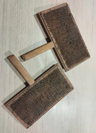 Paire cardes peigne brosse à carder laine mouton tissage, marque: LAINE, état: Bon état, 55,00 €, 58,45 € Protection acheteurs incluse