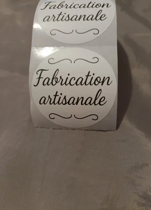 Lot de 20 étiquettes rondes “Fabrication artisanale” 50×50 mm design élégant, marque: sansnom., état: Neuf sans étiquette, 1,20 €, 1,96 € Protection acheteurs (Pro) incluse