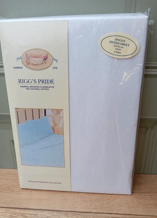 single white 100 % natural cotton brushed flannelette fitted bed sheet, condition: New with tags, size: Single, £6.00, £7.00 includes Buyer Protection