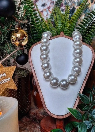 🍂Chunky/Bubble witte parel kralenketting., merk: Handgemaakt, staat: Nieuw zonder prijskaartje, € 20,00, € 21,70 inclusief Kopersbescherming