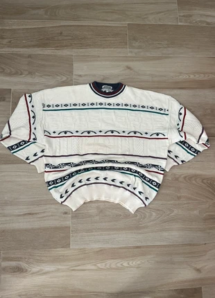 Vintage Sweater Knit Y2K | Jersey Blanco Geometrico Texturas, marca: Vintage Dressing, estado: Bueno, tamaño: XXL, 12,95 €, 13,60 € Protección al comprador incluida