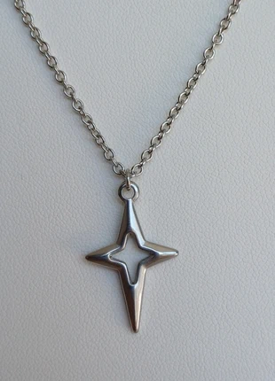 Zilveren stainless steel ketting met rvs ster, merk: Bohemian, staat: Nieuw zonder prijskaartje, € 8,00, € 9,10 inclusief Kopersbescherming