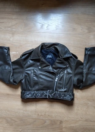 Veste en cuir synthétique kaki Zara taille S, marca: Zara, estado: Nuevo sin etiquetas, tamaño: S / 36 / 8, 40,00 €, 42,70 € Protección al comprador incluida