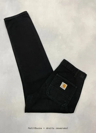 Jean Carhartt wip Noir Ruck Single Knee Pant Droit Carpenter Denim - Taille M w30 #963, brand: Carhartt, condition: Very good, size: W30, €49.00, €52.15 includes Buyer Protection Pro